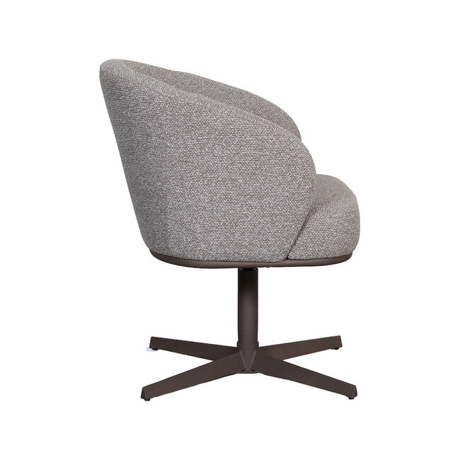 Label51 Eetkamerstoel Cannes - Mushroom - Royal Boucle - Brons Metalen Frame