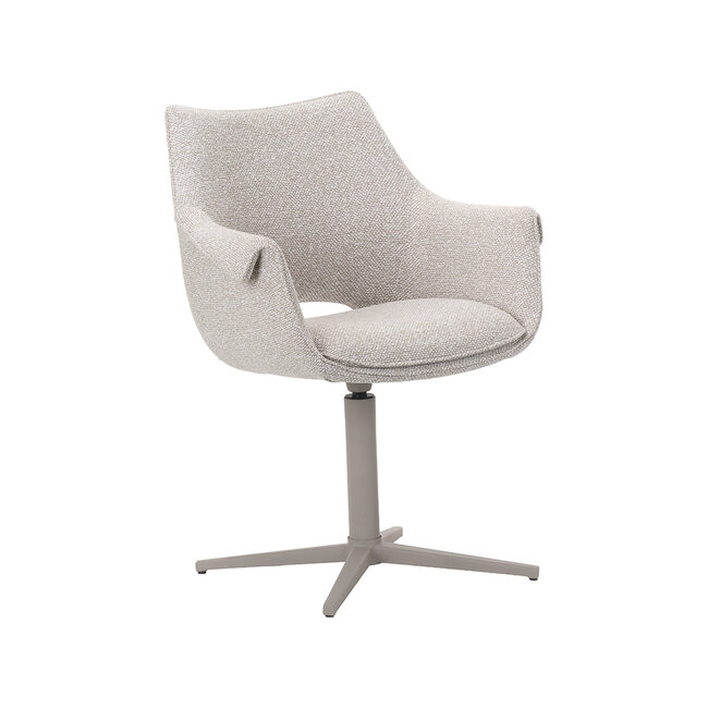 Label51 Eetkamerstoel Nozomi - Naturel - Royal Boucle - Taupe Metalen Frame