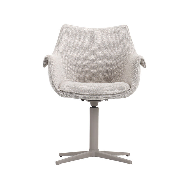 Label51 Eetkamerstoel Nozomi - Naturel - Royal Boucle - Taupe Metalen Frame