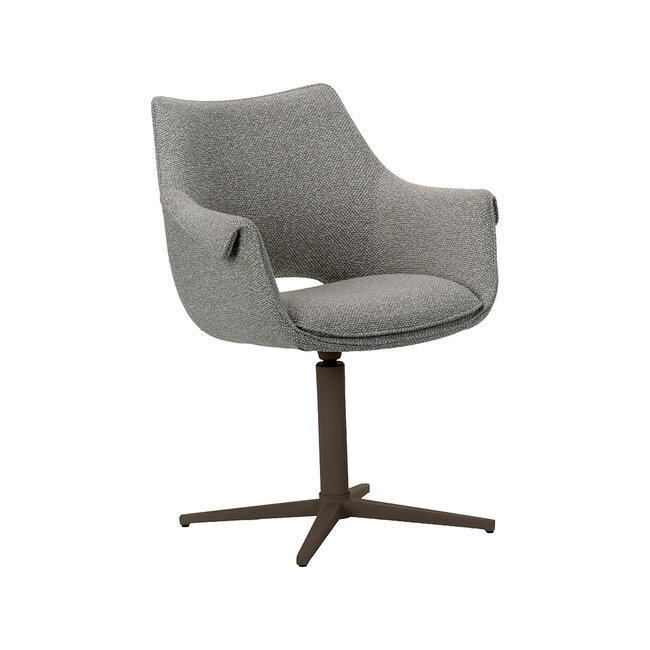 Label51 Eetkamerstoel Nozomi - Mushroom - Royal Boucle - Brons Metalen Frame