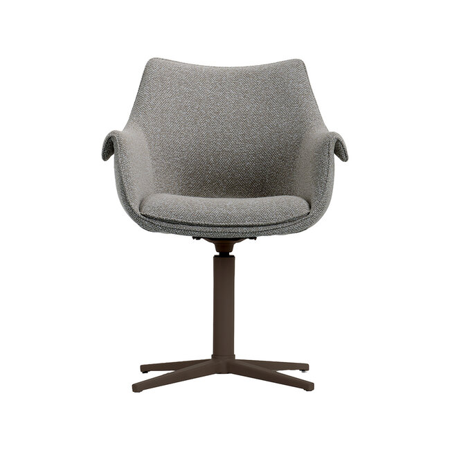 Label51 Eetkamerstoel Nozomi - Mushroom - Royal Boucle - Brons Metalen Frame