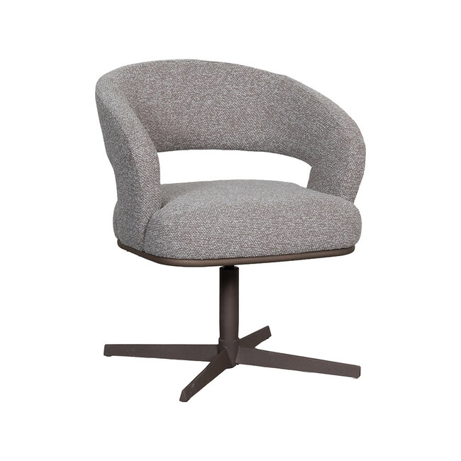 Label51 Eetkamerstoel Monaco - Mushroom - Royal Boucle - Brons Metalen Frame