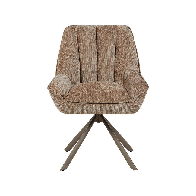 Label51 Eetkamerstoel Reims - Taupe - Haga - Brons Metalen Frame