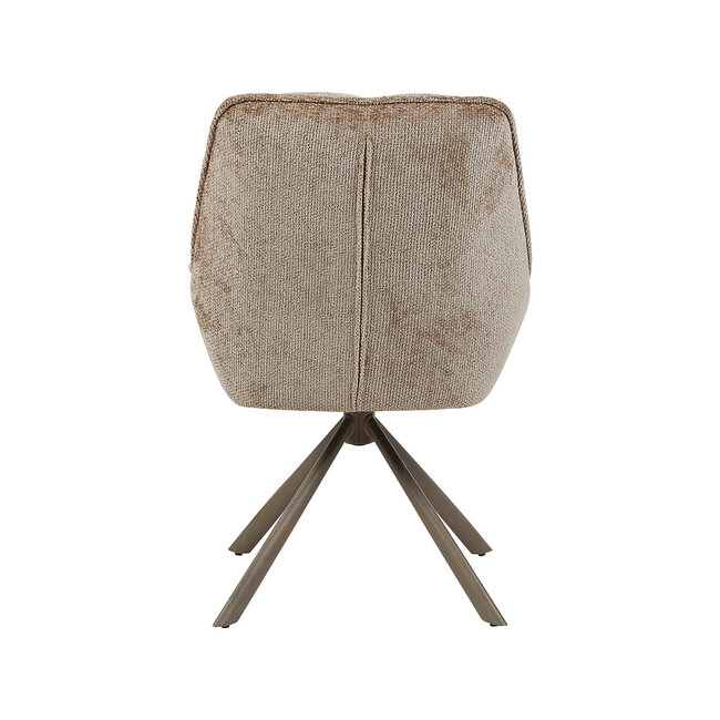 Label51 Eetkamerstoel Reims - Taupe - Haga - Brons Metalen Frame