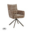 Label51 Eetkamerstoel Dubai - Taupe - Haga - Brons Metalen Frame
