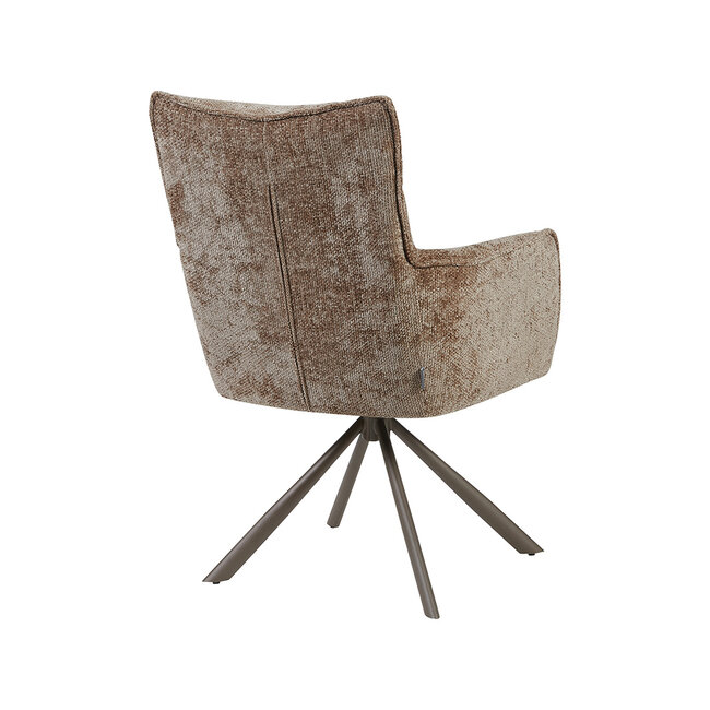 Label51 Eetkamerstoel Dubai - Taupe - Haga - Brons Metalen Frame