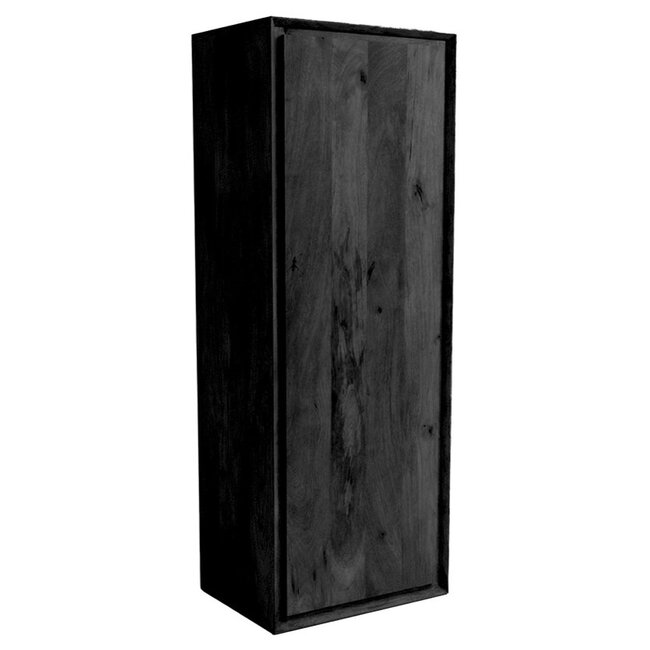 Label51 Bergkast Nori - Zwart - Mangohout -140 cm - linksdraaiend