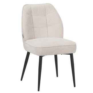 Label51 Eetkamerstoel Liam - Naturel - Egon - Zwart Metalen Frame