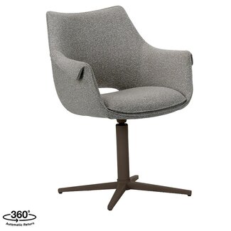 Label51 Eetkamerstoel Nozomi - Mushroom - Royal Boucle - Brons Metalen Frame