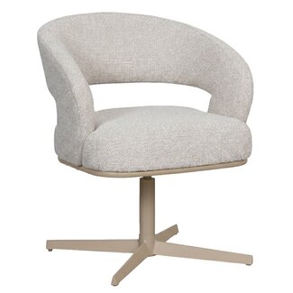 Label51 Eetkamerstoel Monaco - Naturel - Royal Boucle - Taupe Metalen Frame