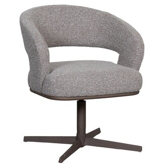 Label51 Eetkamerstoel Monaco - Mushroom - Royal Boucle - Brons Metalen Frame