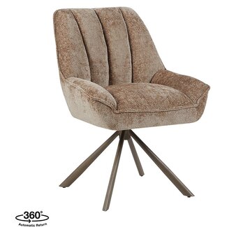 Label51 Eetkamerstoel Reims - Taupe - Haga - Brons Metalen Frame