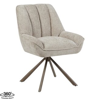 Label51 Eetkamerstoel Reims - Naturel - Haga - Brons Metalen Frame