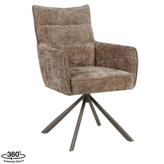 Label51 Eetkamerstoel Dubai - Taupe - Haga - Brons Metalen Frame