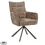 Label51 Eetkamerstoel Dubai - Taupe - Haga - Brons Metalen Frame