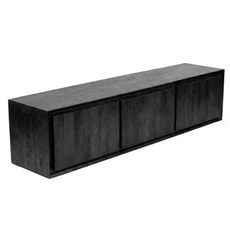 Label51 Tv-meubel Nori - Zwart - Mangohout - 160 cm
