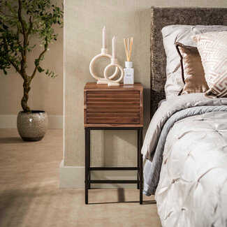 WoonStijl Nachtkastje Line XS 1 lade acacia bruin