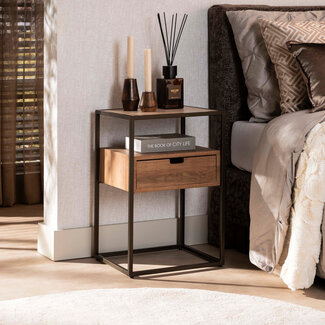 WoonStijl Nachtkastje Cassetto 1 lade Keramiek travertin