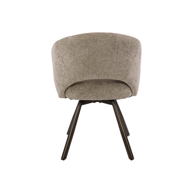 WoonStijl Armstoel Salon Cross draaibaar Boucle zand-bruin