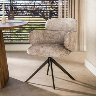 WoonStijl Armstoel Flex draaibaar Hoven zand-bruin