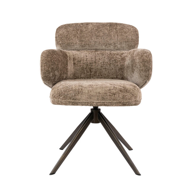 WoonStijl Armstoel Flex draaibaar Hoven champagne-bruin