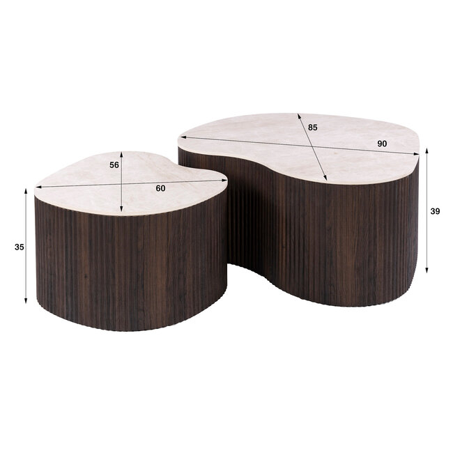 WoonStijl Salontafel Ceramo medio set van 2 keramiek Taj Mahal