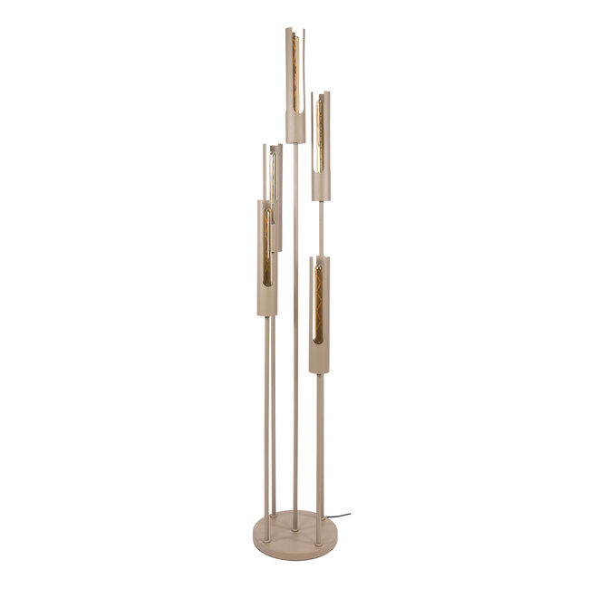 WoonStijl Vloerlamp 5L getrapt tube Beige