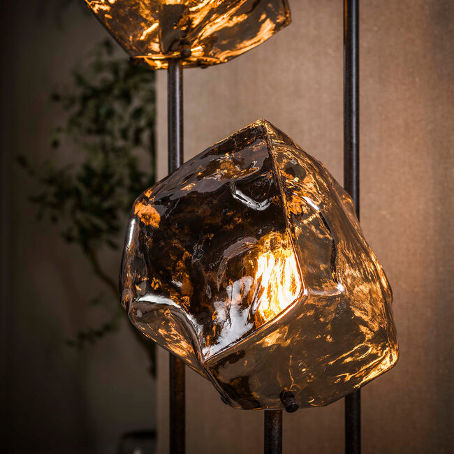 WoonStijl Vloerlamp Rock getrapt 3-lichts Chroom glas