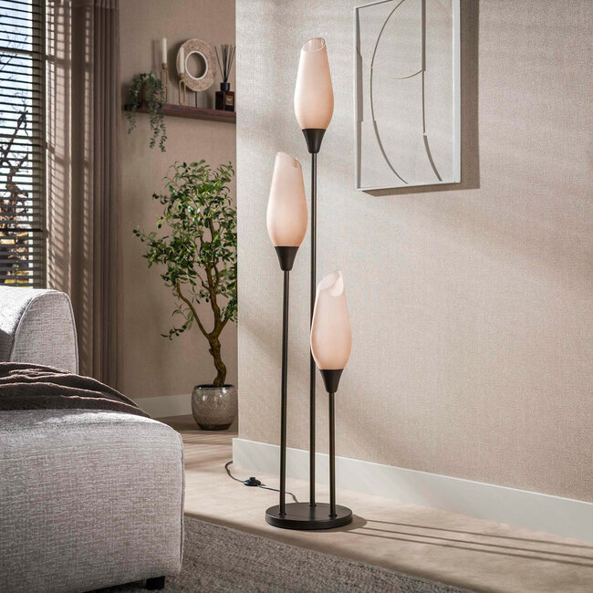 WoonStijl Vloerlamp cocoon Sienna bruin-frosted