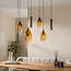 WoonStijl Hanglamp Cocoon pendel 4+3-lichts Sienna bruin-shaded