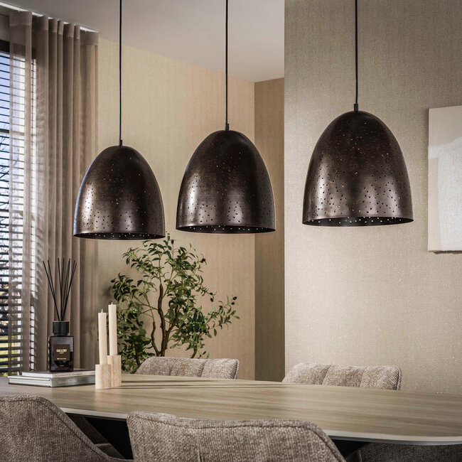 WoonStijl Hanglamp kosmos 3 lichts Urban bruin