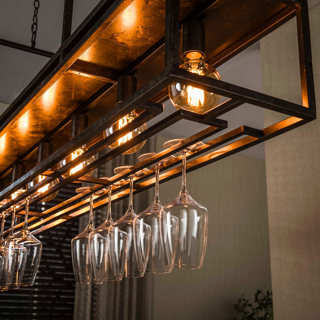 WoonStijl Hanglamp Decorate 6-lichts urban bruin