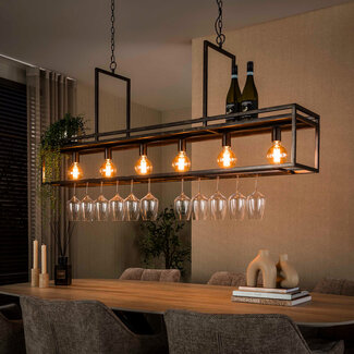 WoonStijl Hanglamp Decorate 6-lichts urban bruin