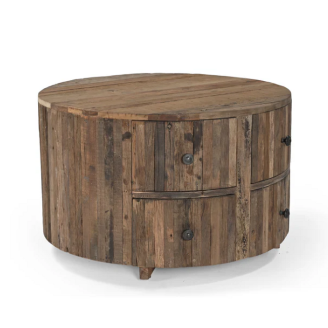 Benoa Salontafel Rond met 4 Laden Roots