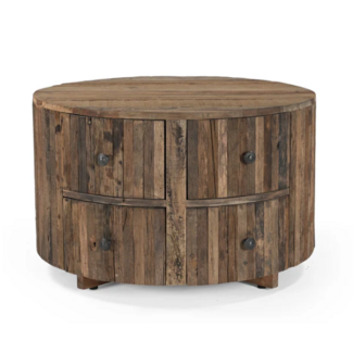 Benoa Salontafel Rond met 4 Laden Roots