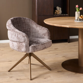 Starfurn Eetkamerstoel Bella | Clay | Poot Bronze | Met armleuning