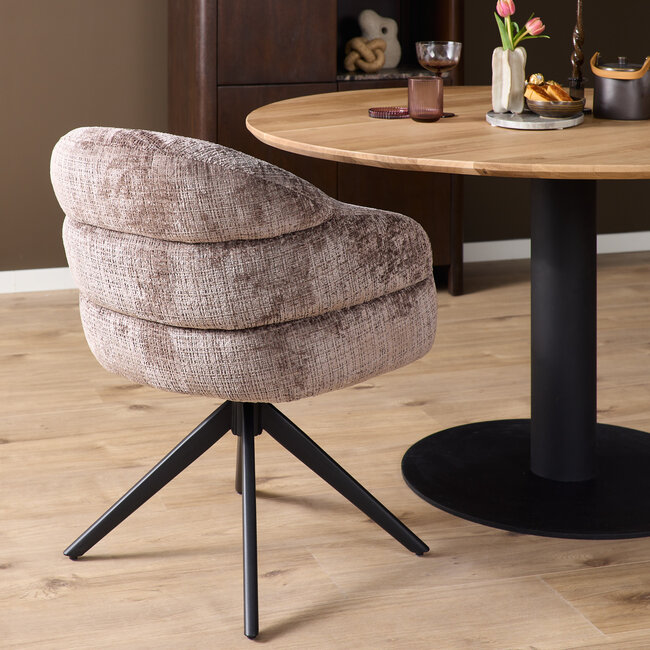 Starfurn Eetkamerstoel Bella | Clay | Poot Black | Met armleuning