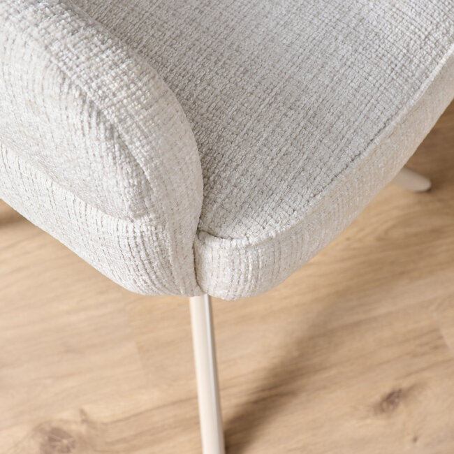 Starfurn Eetkamerstoel Bella | Off White | Poot Sand | Met armleuning