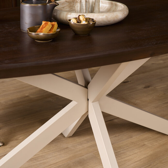 Starfurn Eettafel Madison Brown | 160 cm | Deens Ovaal | Poot Sand