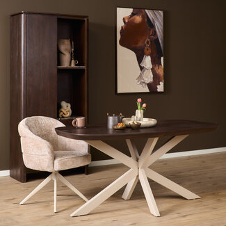 Starfurn Eettafel Madison Brown | 160 cm | Deens Ovaal | Poot Sand