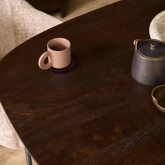 Starfurn Eettafel Madison Brown | 200 cm | Deens Ovaal | Poot Black