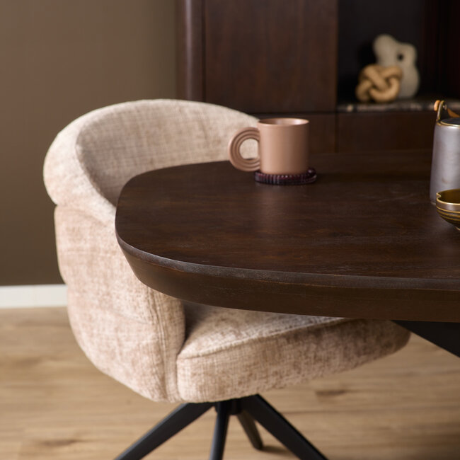 Starfurn Eettafel Madison Brown | 240 cm | Deens Ovaal | Poot Black