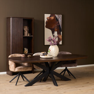Starfurn Eettafel Madison Brown | 280 cm | Deens Ovaal | Poot Black