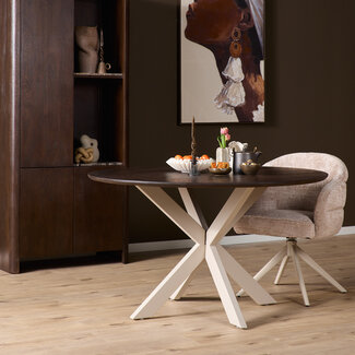 Starfurn Eettafel Madison Brown | 130 cm | Poot Sand