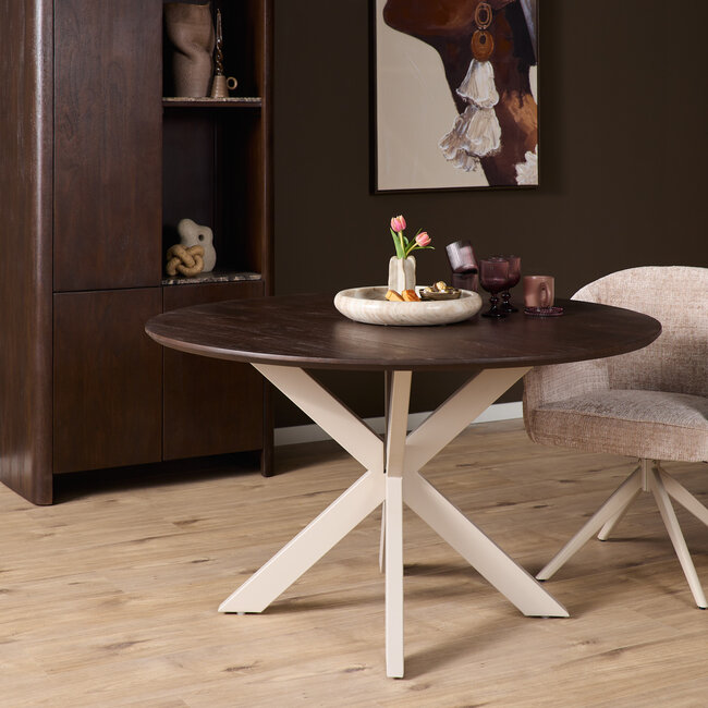 Starfurn Eettafel Madison Brown | 130 cm | Poot Sand