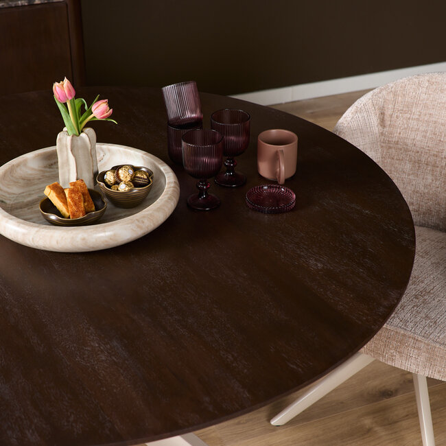 Starfurn Eettafel Madison Brown | 130 cm | Poot Sand