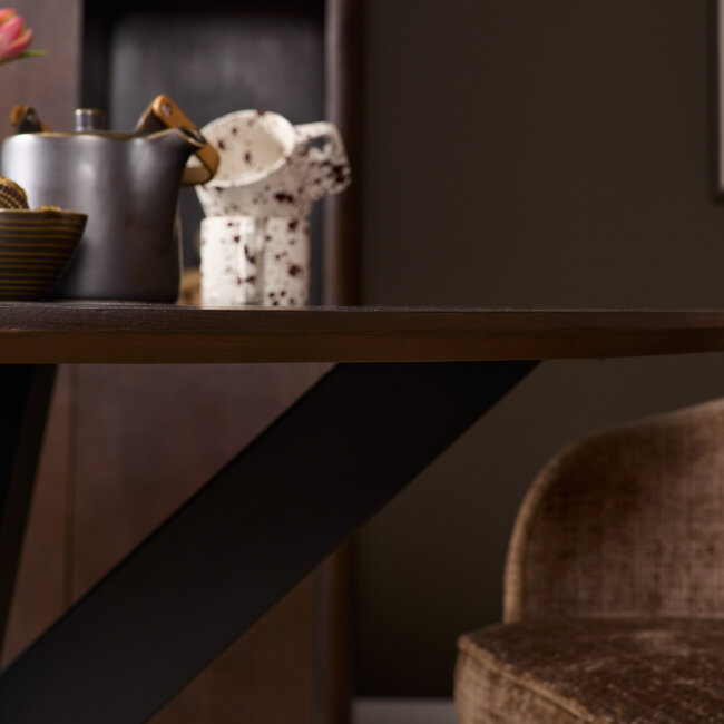 Starfurn Eettafel Madison Brown | 150 cm | Poot Black