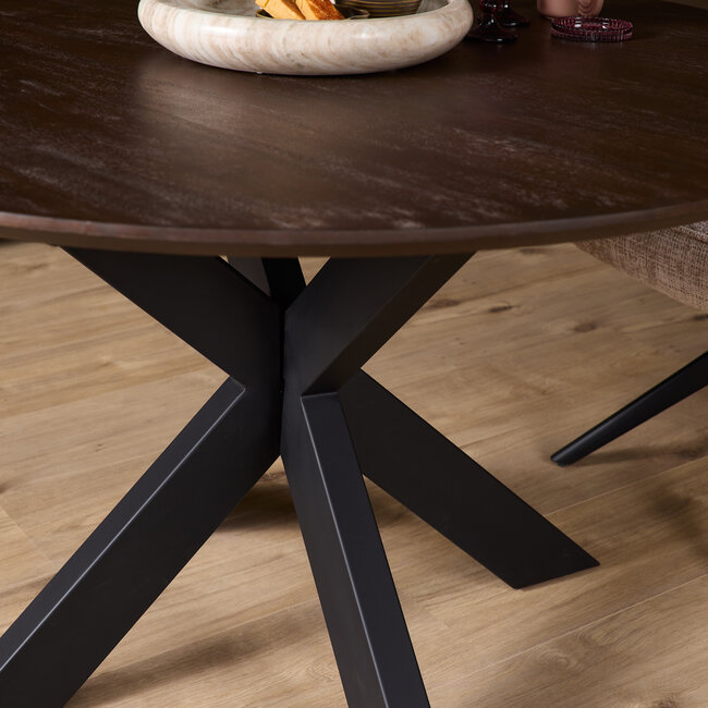 Starfurn Eettafel Madison Brown | 150 cm | Poot Black