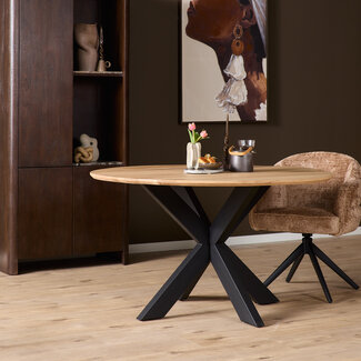 Starfurn Eiken eettafel Ferris | Rond 130 cm | Naturel