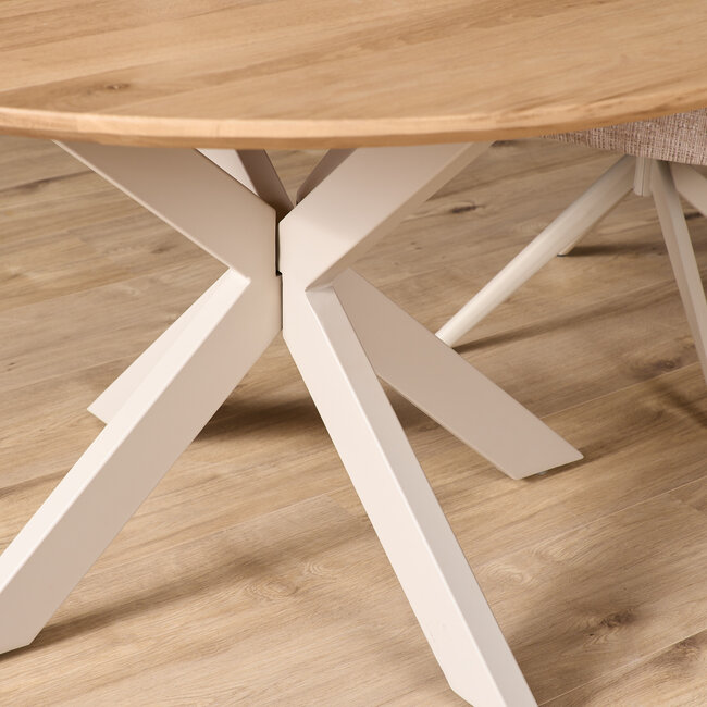 Starfurn Eiken eettafel Ferris | Rond 110 cm | Naturel | Poot Sand